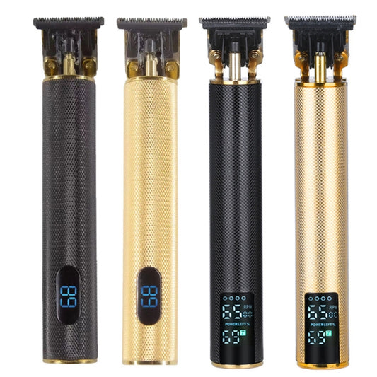 USB Rechargeable Digital Display Engraving Ceramic Knife Electric Hair Clipper(Black) by buy2fix