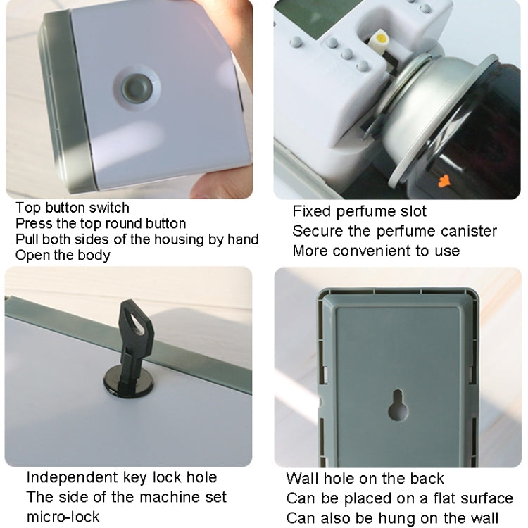 Anti-Corrosion Stainless Steel Panel LCD Digital Display Intelligent Automatic Fragrance Sprayer(Brushed) - Air Purifiers & Accessories by buy2fix | Online Shopping UK | buy2fix
