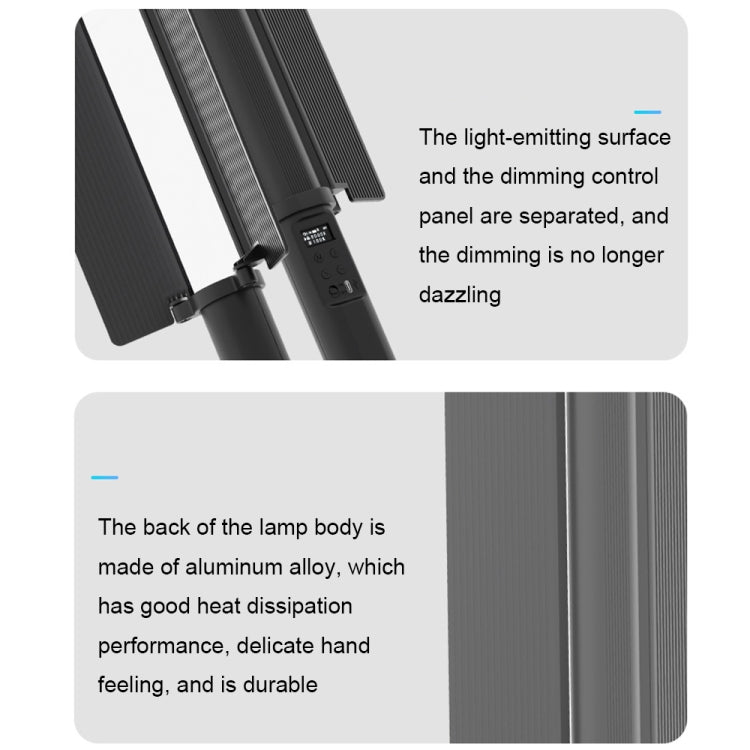 24W 72 LEDs Handheld Full-color RGB Stick Light Photography Light with Barndoor by buy2fix