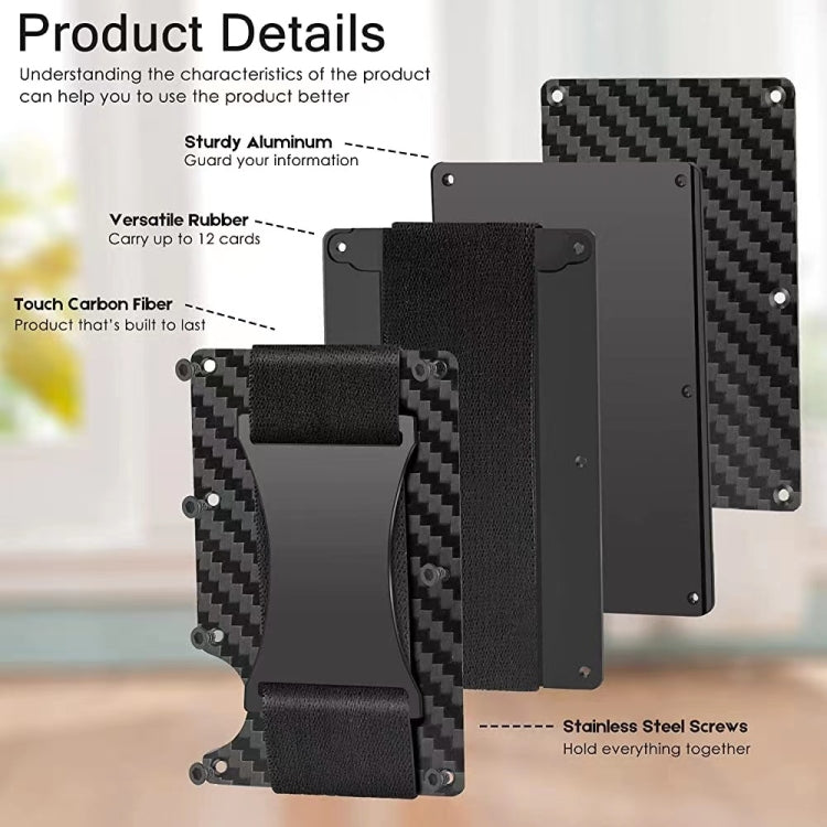 Credit Card Holder Wallets RFID Blocking Slim Metal Card Clip, Color: Black Forging Carbon - Antimagnetic RFID Package by buy2fix | Online Shopping UK | buy2fix