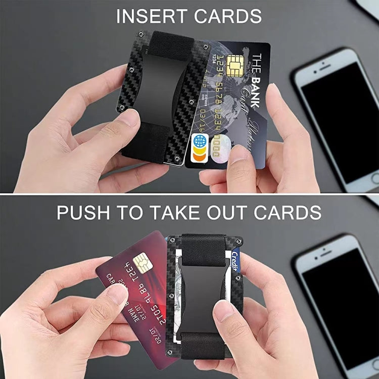 Credit Card Holder Wallets RFID Blocking Slim Metal Card Clip, Color: Black Forging Carbon - Antimagnetic RFID Package by buy2fix | Online Shopping UK | buy2fix