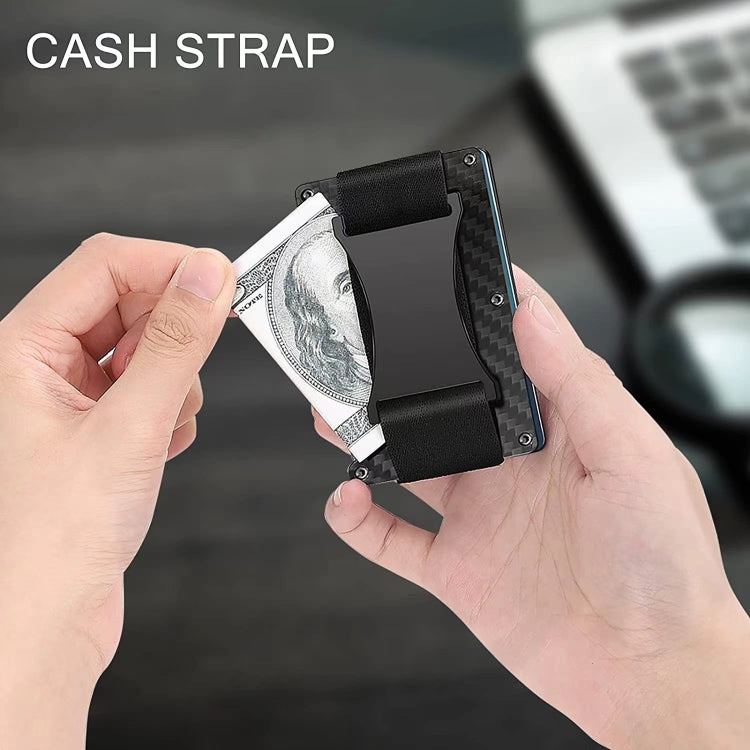 Credit Card Holder Wallets RFID Blocking Slim Metal Card Clip, Color: Black Forging Carbon - Antimagnetic RFID Package by buy2fix | Online Shopping UK | buy2fix