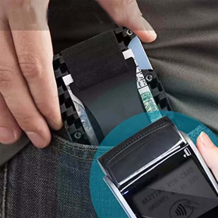 Credit Card Holder Wallets RFID Blocking Slim Metal Card Clip, Color: Black Forging Carbon - Antimagnetic RFID Package by buy2fix | Online Shopping UK | buy2fix