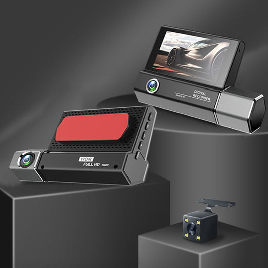 3 Lens Video HD 1080P Multi-Language Driving Recorder by buy2fix