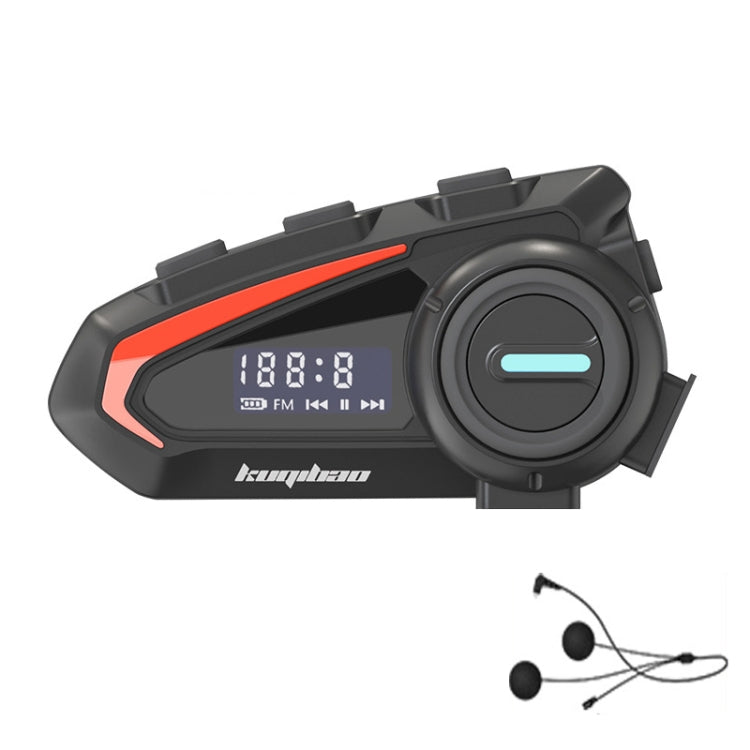 KUQIBAO Motorcycle Helmet Waterproof Bluetooth-compatible Headset With Screen(Soft Microphone) - Motorcycle Walkie Talkie by KUQIBAO | Online Shopping UK | buy2fix