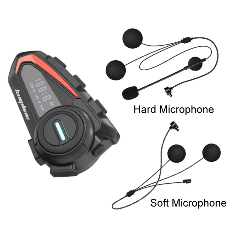 KUQIBAO Motorcycle Helmet Waterproof Bluetooth-compatible Headset With Screen(Soft Microphone) - Motorcycle Walkie Talkie by KUQIBAO | Online Shopping UK | buy2fix