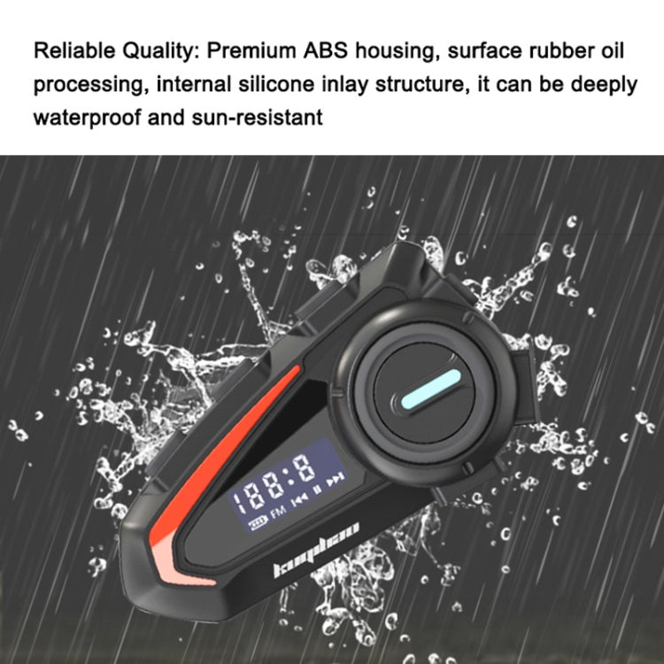 KUQIBAO Motorcycle Helmet Waterproof Bluetooth-compatible Headset With Screen(Soft Microphone) - Motorcycle Walkie Talkie by KUQIBAO | Online Shopping UK | buy2fix
