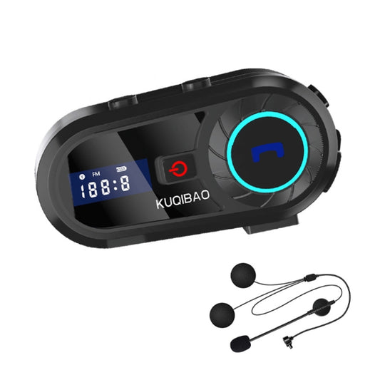 KUQIBAO Motorcycle Helmet Waterproof Bluetooth-compatible Headset With Screen(Hard Microphone) - Motorcycle Walkie Talkie by buy2fix | Online Shopping UK | buy2fix