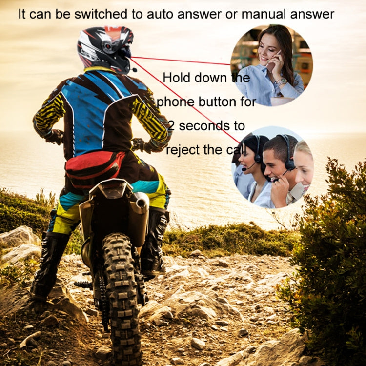 KUQIBAO Motorcycle Helmet Waterproof Bluetooth-compatible Headset With Screen(Soft Microphone) - Motorcycle Walkie Talkie by buy2fix | Online Shopping UK | buy2fix
