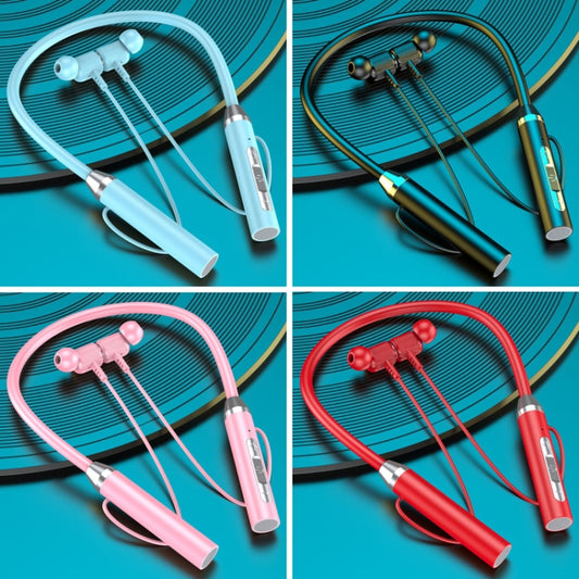 Wireless Hanging Neck Long Battery Life Sports Binaural Bluetooth Headset(Red OPP Bag) by buy2fix