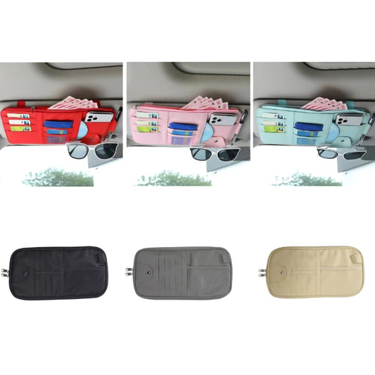 Car Sun Visor Decorative Storage Bill Glasses Holder, Color: Pink With Zipper by buy2fix