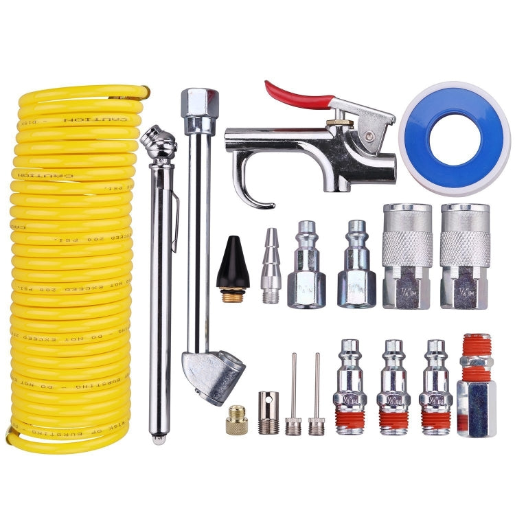 20 In 1 Air Compressor Kit 1/4 Inch NPT Air Tool Kit With 7.5m Coil Nylon Hose - Engine Fittings by buy2fix | Online Shopping UK | buy2fix
