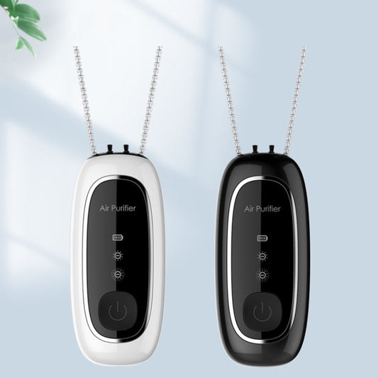 Upgrade Dual-brush Negative Ion Air Purifier Neck Small Portable Air Purifier, Style: Chain Model (Black) by buy2fix