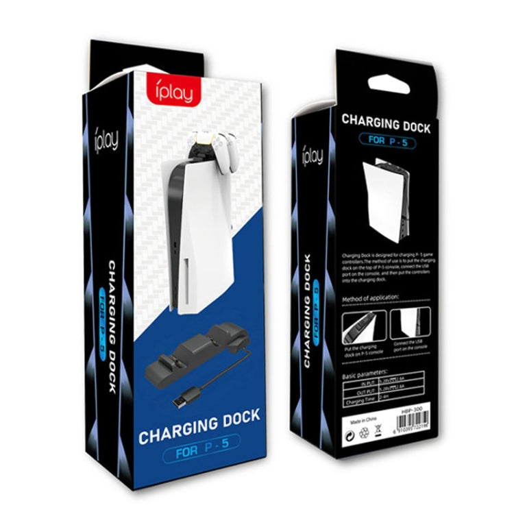 iplay HBP-300 For PS5 Game Handle Contact Dual Charging Base(Black) by iplay