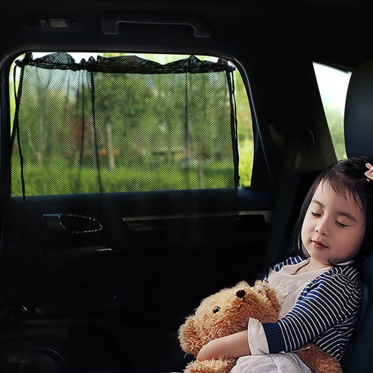 2pcs Car Curtain Sun Protection Mesh Suction Cup Sunshade(Black) by buy2fix