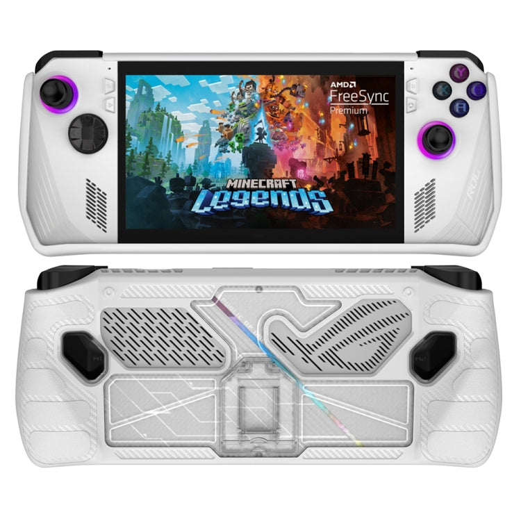 For ASUS Rog Ally Game Console PC+TPU Protective Case Cover With Bracket(White+Transparent) - Cases by buy2fix | Online Shopping UK | buy2fix