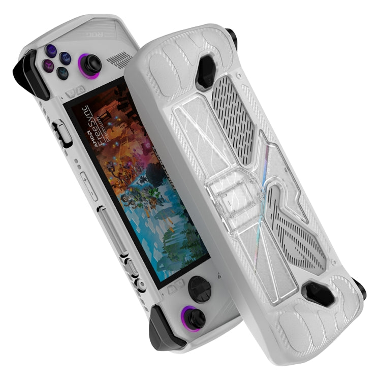For ASUS Rog Ally Game Console PC+TPU Protective Case Cover With Bracket(White+Transparent) - Cases by buy2fix | Online Shopping UK | buy2fix