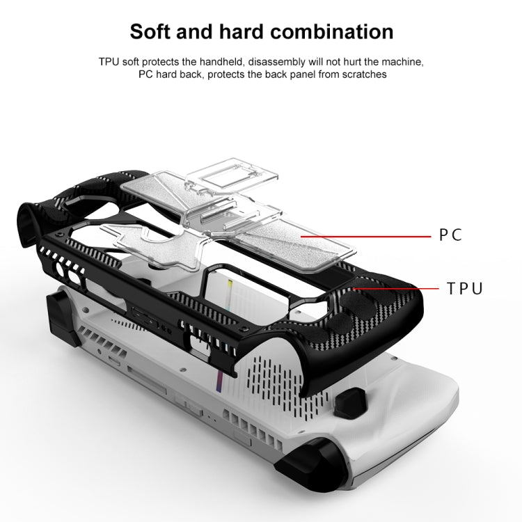 For ASUS Rog Ally Game Console PC+TPU Protective Case Cover With Bracket(White+Transparent) - Cases by buy2fix | Online Shopping UK | buy2fix