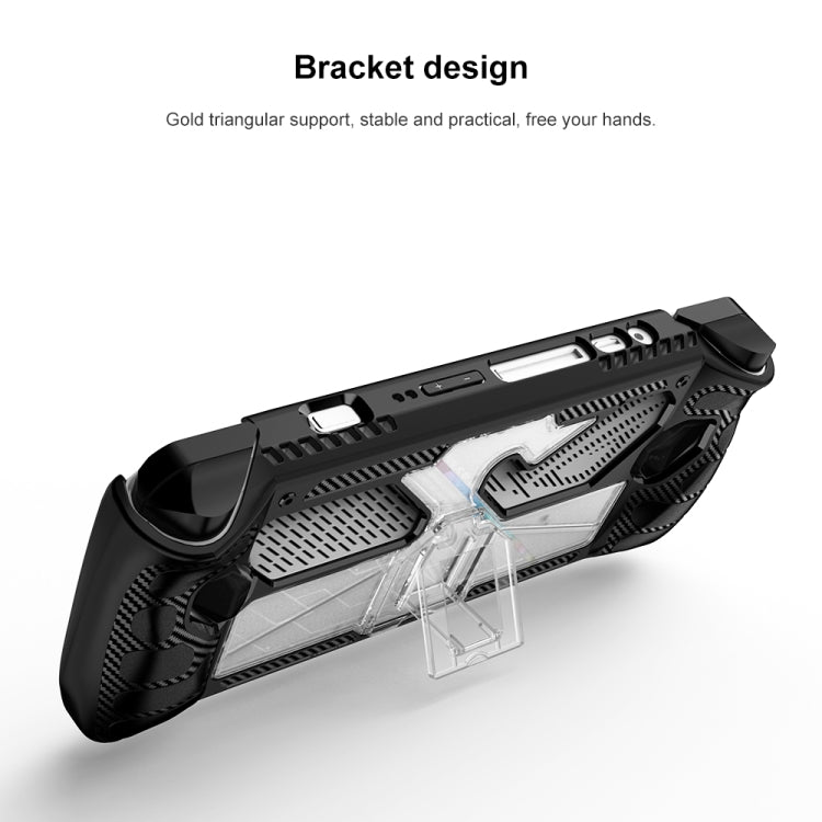 For ASUS Rog Ally Game Console PC+TPU Protective Case Cover With Bracket(Black+Transparent) - Cases by buy2fix | Online Shopping UK | buy2fix