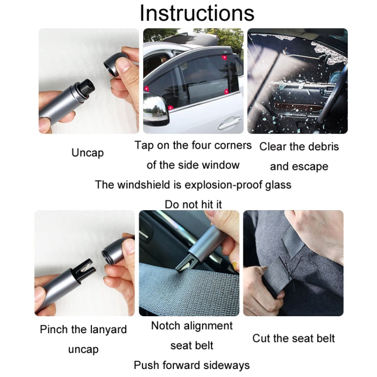 Vehicle-Mounted Multifunctional Broken Window Escape Safety Hammer(Silver) - Emergency Hammer by buy2fix | Online Shopping UK | buy2fix