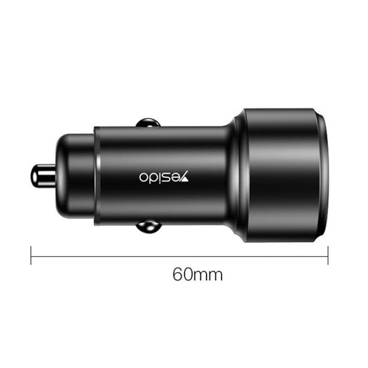 Yesido Y42 PD+QC3.0 Car Charger Cigarette Lighter 42W Fast Charger(Black) by Yesido