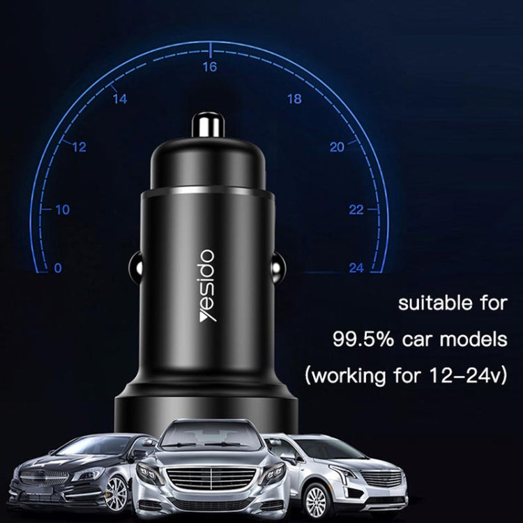 Yesido Y42 PD+QC3.0 Car Charger Cigarette Lighter 42W Fast Charger(Black) - Car Charger by Yesido | Online Shopping UK | buy2fix