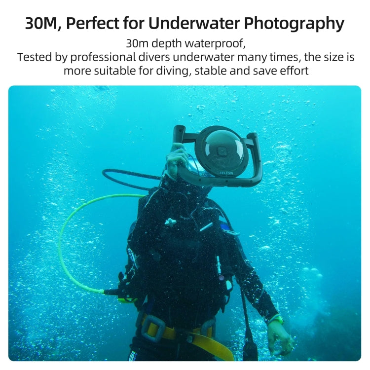 TELESIN 30M Waterproof Handheld Stabilizer Housing Case With Cold Shoe 1/4 Thread - Diving Mask by TELESIN | Online Shopping UK | buy2fix
