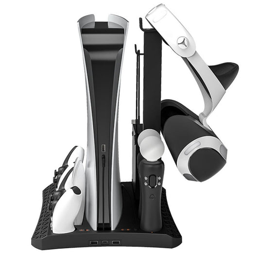 iplay HBP-270 For Sony PS5 Multifunctional Host Heat Dissipation Charging Base with Storage Rack(Black) by iplay