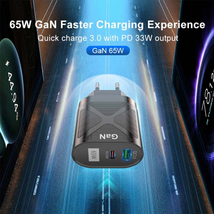 65W GAN PD + QC3.0 Fast Charger Phone Notebook Computer Universal Charging Head, Plug: EU Plug Black - USB Charger by buy2fix | Online Shopping UK | buy2fix