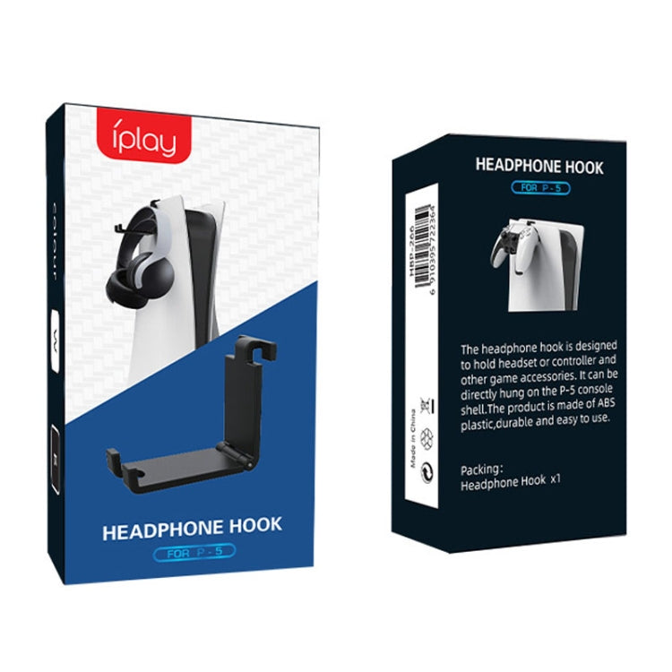 iplay HBP-266 For Sony PS5 Game Console Headphone Storage Side Rack Gamepad Hanger(White) by iplay