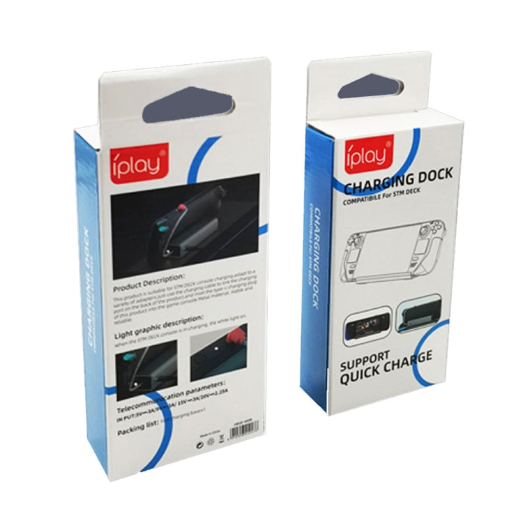 iplay HBSD-490B For Steam Deck Game Console Charging Base Handheld Game Stand Charger(Silver Gray) by iplay