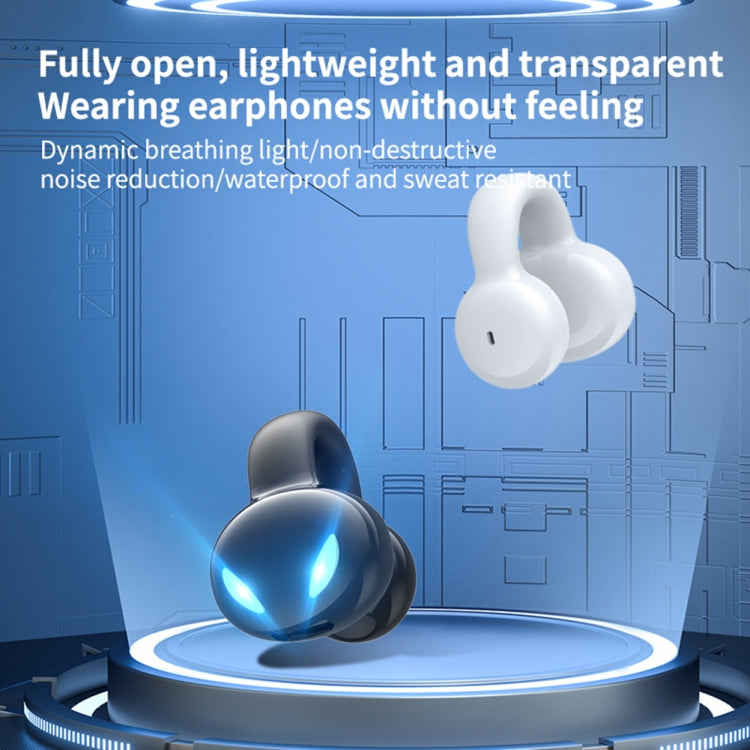 Clip Ear Stereo External Sound Without Hurting Ear Business Sports Model Bluetooth Earphones(White) - Bluetooth Earphone by buy2fix | Online Shopping UK | buy2fix