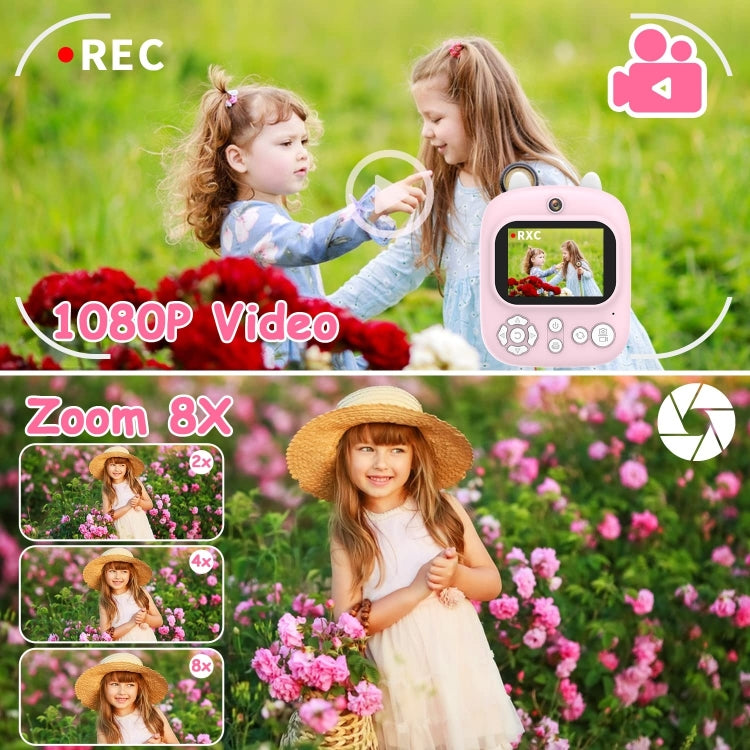 1200W Pixel 2.4 Inch Display Children Print Instant Camera Standard Blue by buy2fix