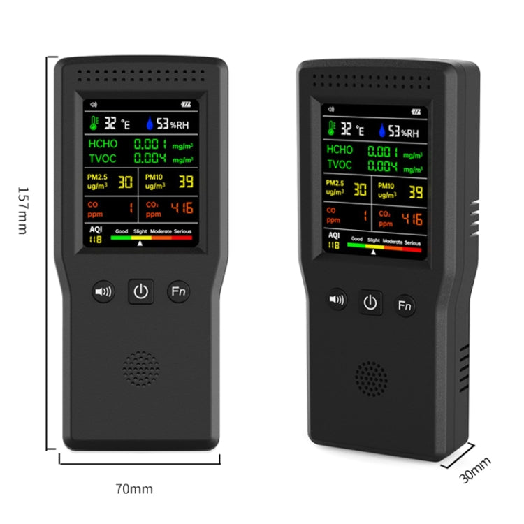 9 In 1 Air Quality Detector Handheld High Precision Formaldehyde Detector(Black) - Air & Water Quality Tester by buy2fix | Online Shopping UK | buy2fix