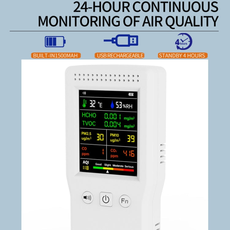 9 In 1 Air Quality Detector Handheld High Precision Formaldehyde Detector(Black) - Air & Water Quality Tester by buy2fix | Online Shopping UK | buy2fix