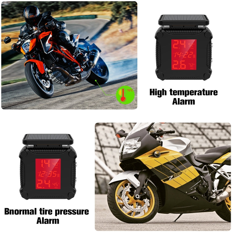 M9 Solar Motorcycle Tire Pressure Monitor Color Screen High Precision Sensor - Tire Pressure Gauges by buy2fix | Online Shopping UK | buy2fix