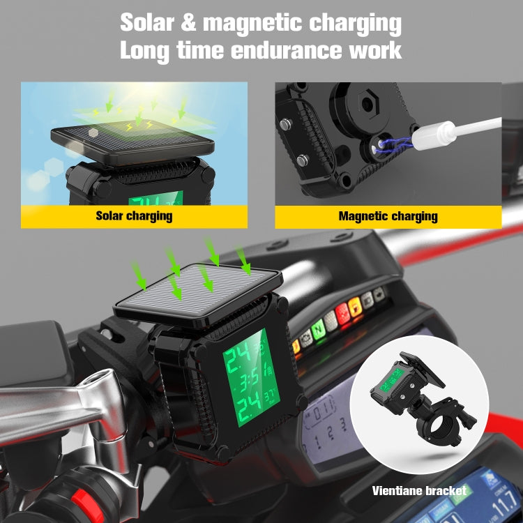 M9 Solar Motorcycle Tire Pressure Monitor Color Screen High Precision Sensor - Tire Pressure Gauges by buy2fix | Online Shopping UK | buy2fix