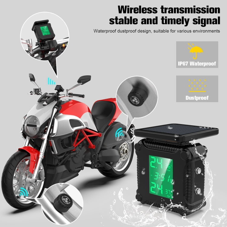 M9 Solar Motorcycle Tire Pressure Monitor Color Screen High Precision Sensor - Tire Pressure Gauges by buy2fix | Online Shopping UK | buy2fix