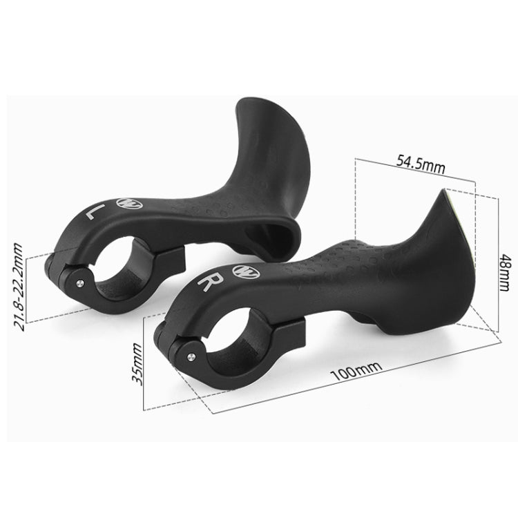 WEST BIKING Bike Cow Horns Fluorescent Deputy Handle Riding Equipment(Black) - Bicycle Grips by WEST BIKING | Online Shopping UK | buy2fix