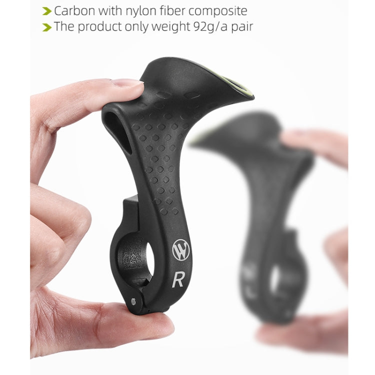 WEST BIKING Bike Cow Horns Fluorescent Deputy Handle Riding Equipment(Black) - Bicycle Grips by WEST BIKING | Online Shopping UK | buy2fix