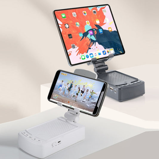 3 in 1 Multi-functional Desktop Mobile Phone Telescopic Bracket Bluetooth Audio(White) by buy2fix