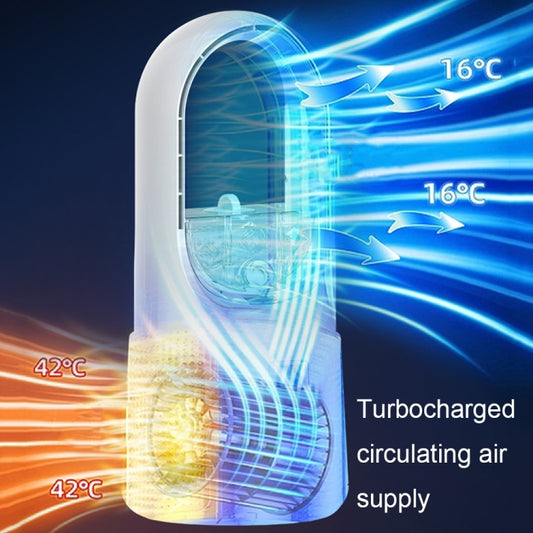 Desktop USB Charging Bladeless Fan Portable Vertical LED Digital Display Fan, Color: Milk Coffee by buy2fix