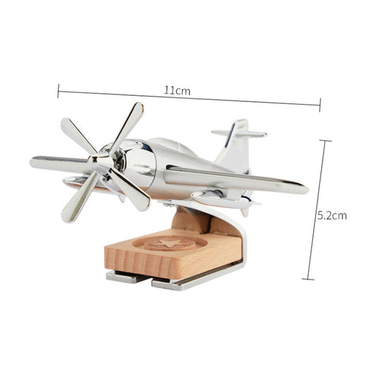 Solar Car Airplane Ornament Solid Aroma Diffuser Car Rotating Decoration Items(Silver) - Air Purifier by buy2fix | Online Shopping UK | buy2fix