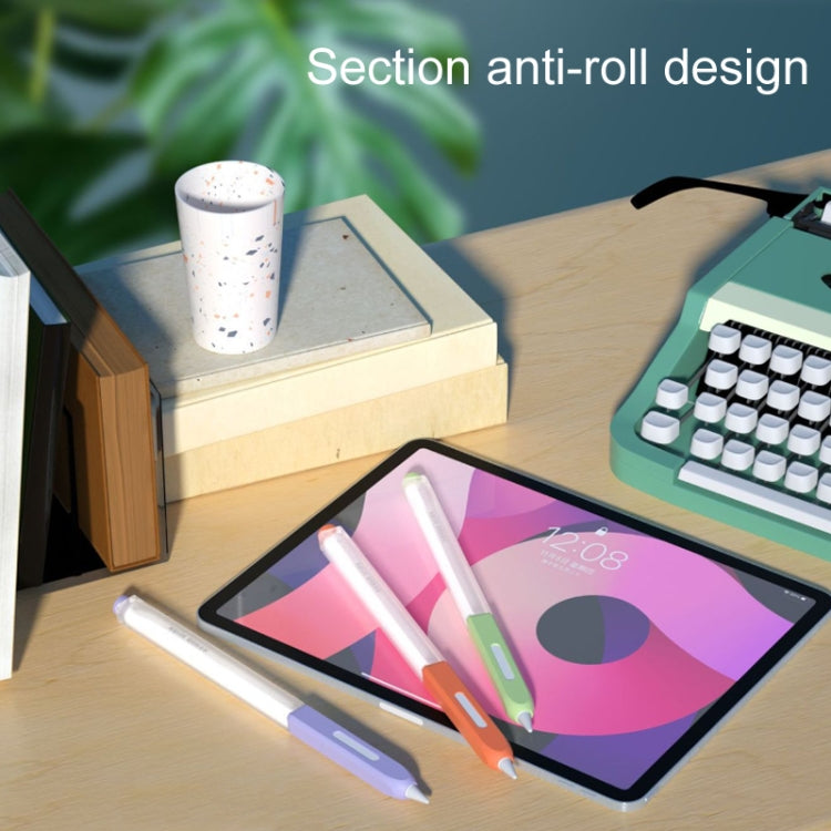 For Apple Pencil 2 Non-Slip Anti-Fall Translucent Segmented Pen Case(Lemon Yellow) by buy2fix