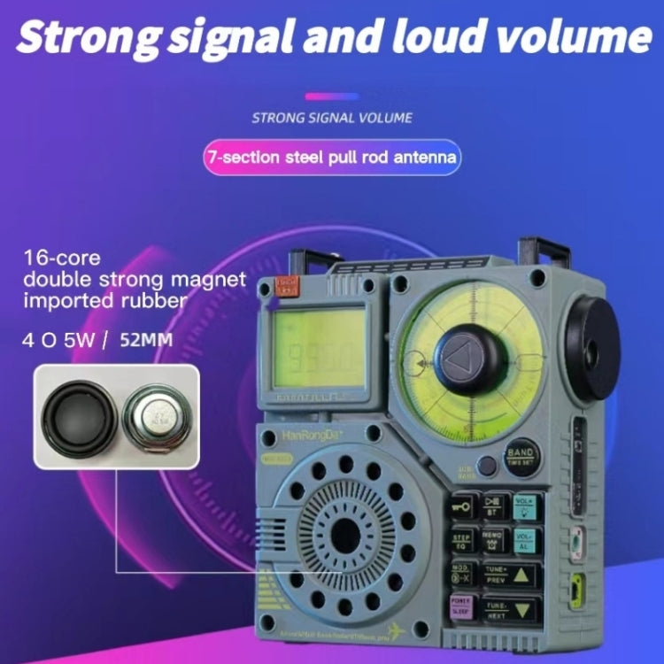 HanRongda HRD-A320 High Performance Multi-band Bluetooth Card Flashlight Lighting SOS Alert Radio - Radio Player by HanRongda | Online Shopping UK | buy2fix