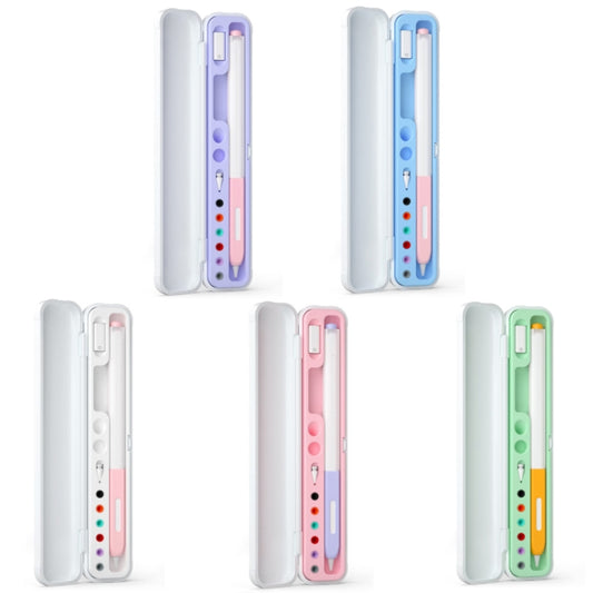 For Apple Pencil 1/2 Capacitance Pen Adapter Accessory Storage Box(Sakura Pink) by buy2fix