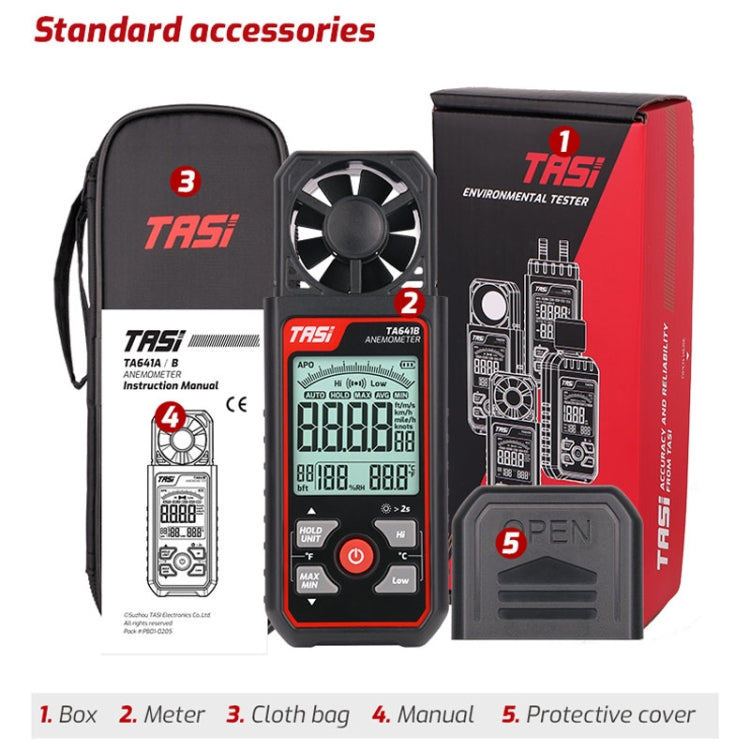 TASI TA641A High Precision Wind Speed Instrument Wind Volume Tester Handheld Wind Speed Meter by TASI