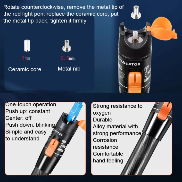 30MW Fiber Red Light Test Pen Red Light Sources Through Optical Pen Optical Fiber Detection - Fiber Optic Test Pen by buy2fix | Online Shopping UK | buy2fix