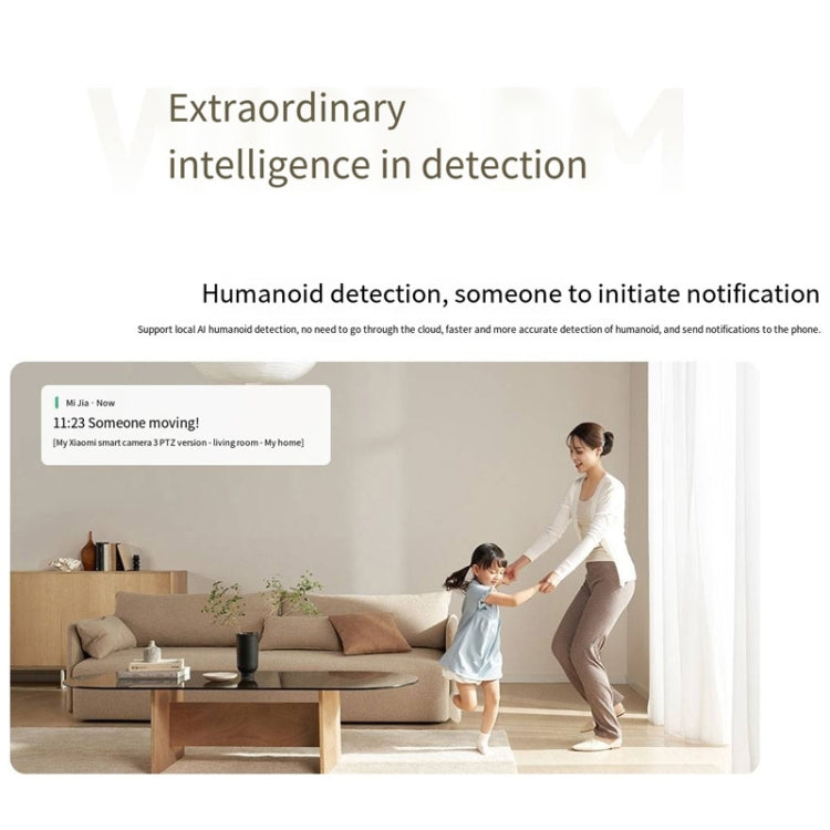 Original Xiaomi Mijia Smart Camera 3 PTZ Version 3K AI Detection Baby Monitor 5MP 360 Degree View Webcam Day & Night Work Infrared Night Vision, With US Plug Adapter(White) - Wireless Camera by Xiaomi | Online Shopping UK | buy2fix