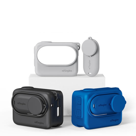 For Insta360 GO 3 AMagisn Silicone Body Cover Protective Case With Lanyard(Black) by aMagisn